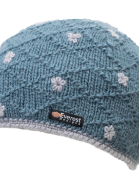 Everest Designs Dolma Fleece Lined Wool Blue Beanie Hat