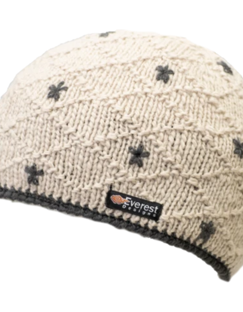 Everest Designs Dolma Fleece Lined Wool Ivory Beanie Hat