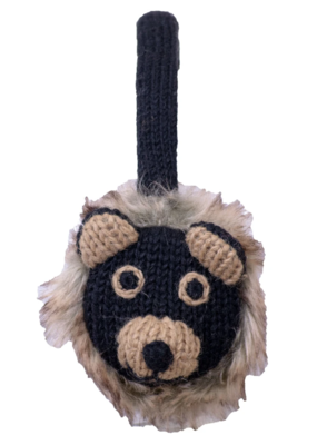 Everest Designs Faux Fur Lined Wool Animal Earmuff: Bear