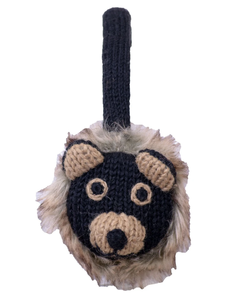 Everest Designs Faux Fur Lined Wool Animal Earmuff: Bear