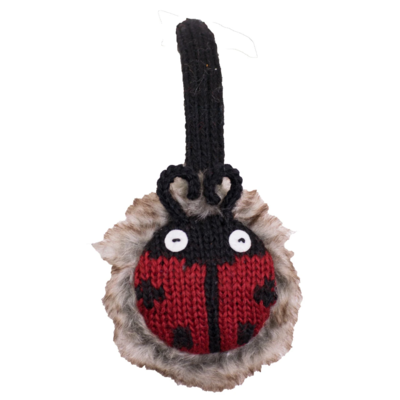 Everest Designs Faux Fur Lined Wool Animal Earmuff: Ladybug