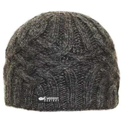 Everest Designs Niroj Fleece Lined Wool Charcoal Beanie Hat