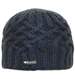 Everest Designs Niroj Fleece Lined Wool Navy Beanie Hat