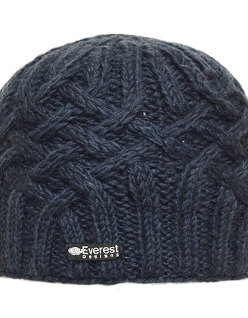 Everest Designs Niroj Fleece Lined Wool Navy Beanie Hat