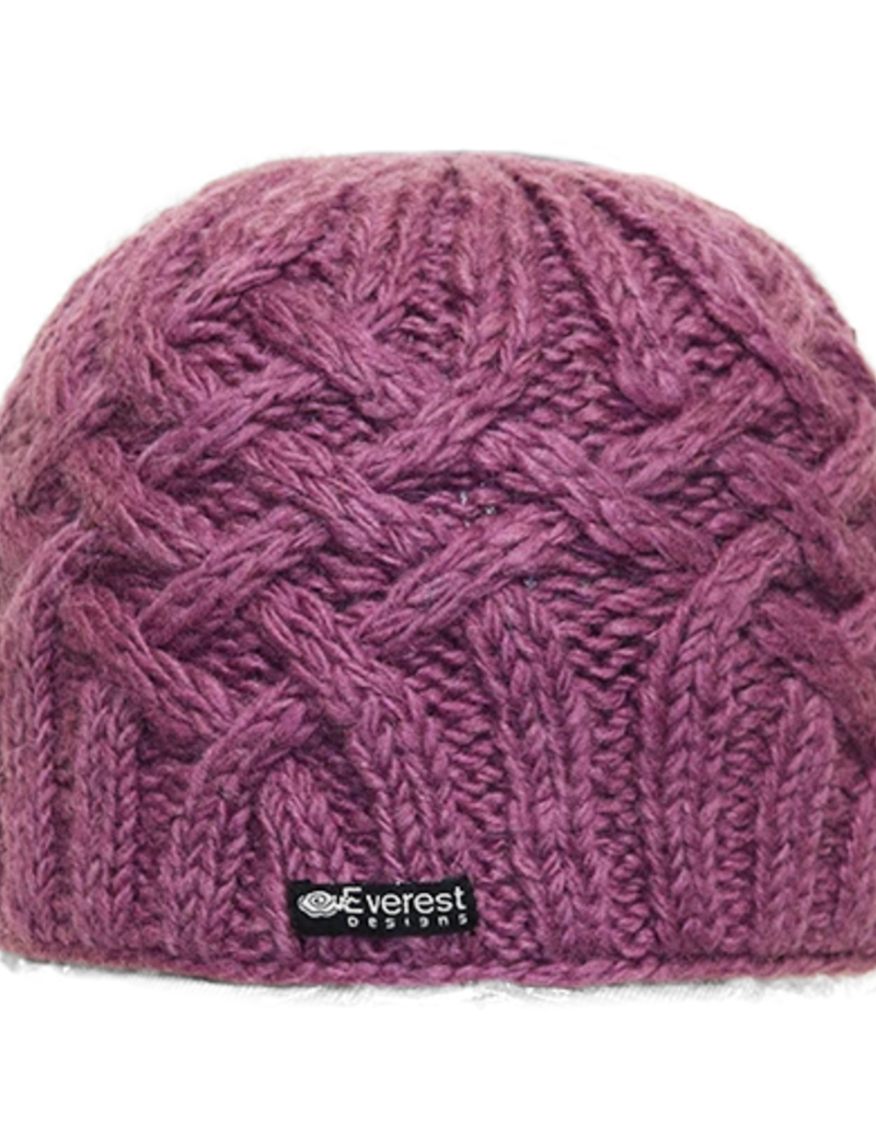 Everest Designs Niroj Fleece Lined Wool Purple Beanie Hat