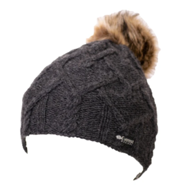 Everest Designs Priya Fleece Lined Wool Charcoal Beanie Hat