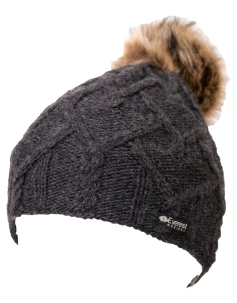 Everest Designs Priya Fleece Lined Wool Charcoal Beanie Hat