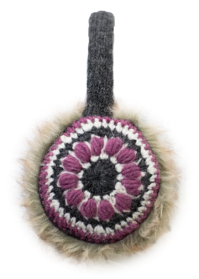 Everest Designs Faux Fur Lined Wool Earmuffs: Raspberry