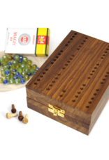 Global Crafts Shesham Wood Mancala/ Cribbage Game