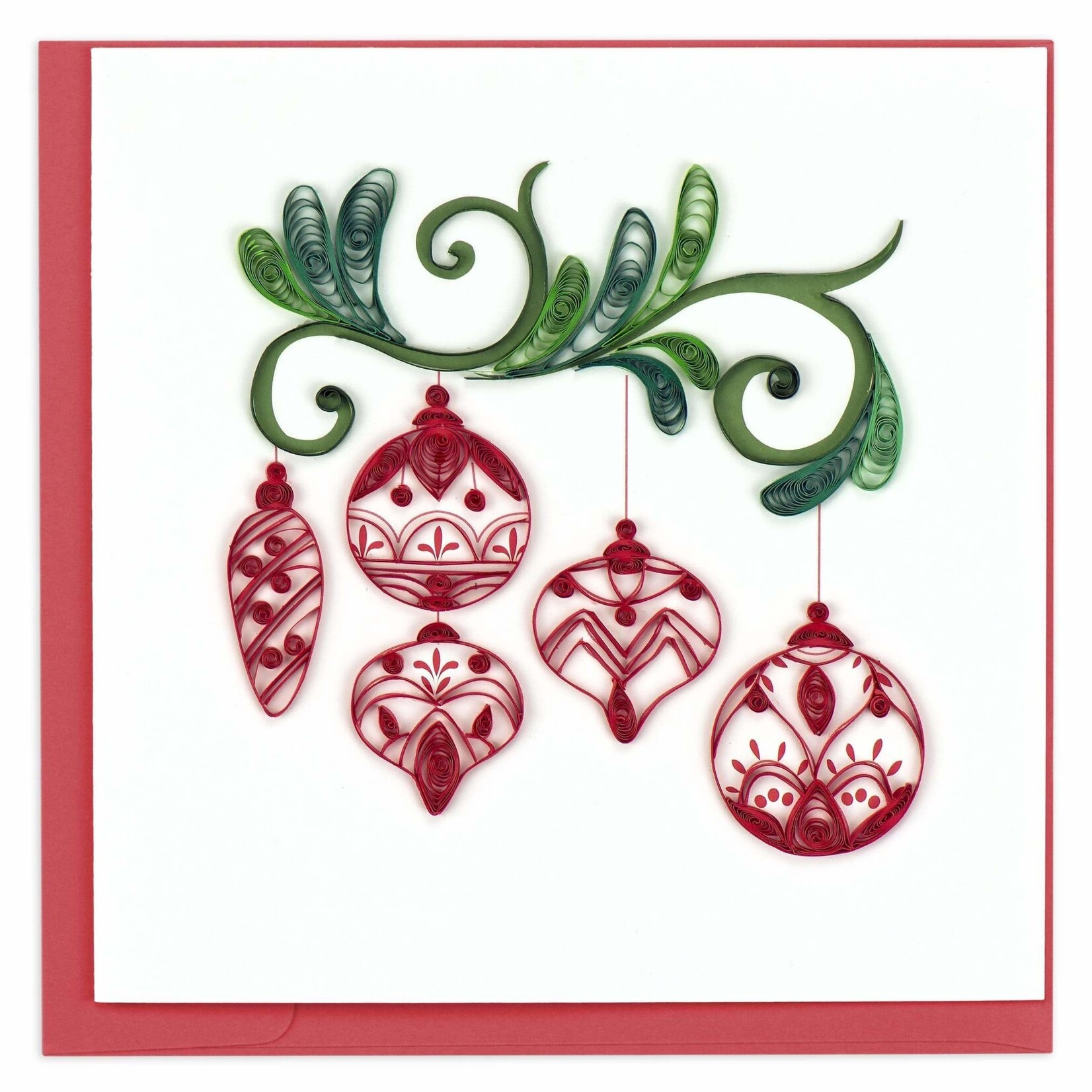 Quilling Card Red Christmas Ornaments Holiday Quilled Card