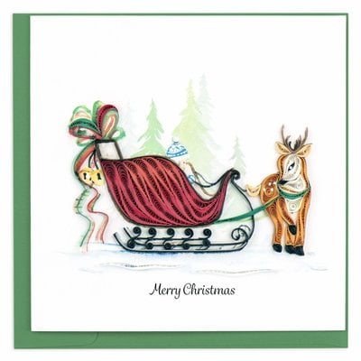 Quilling Card Sleigh Ride Christmas Quilled Card