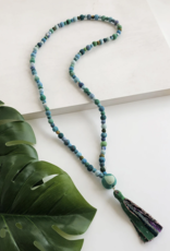 World Finds Kantha Water Lillies Tassel Necklace