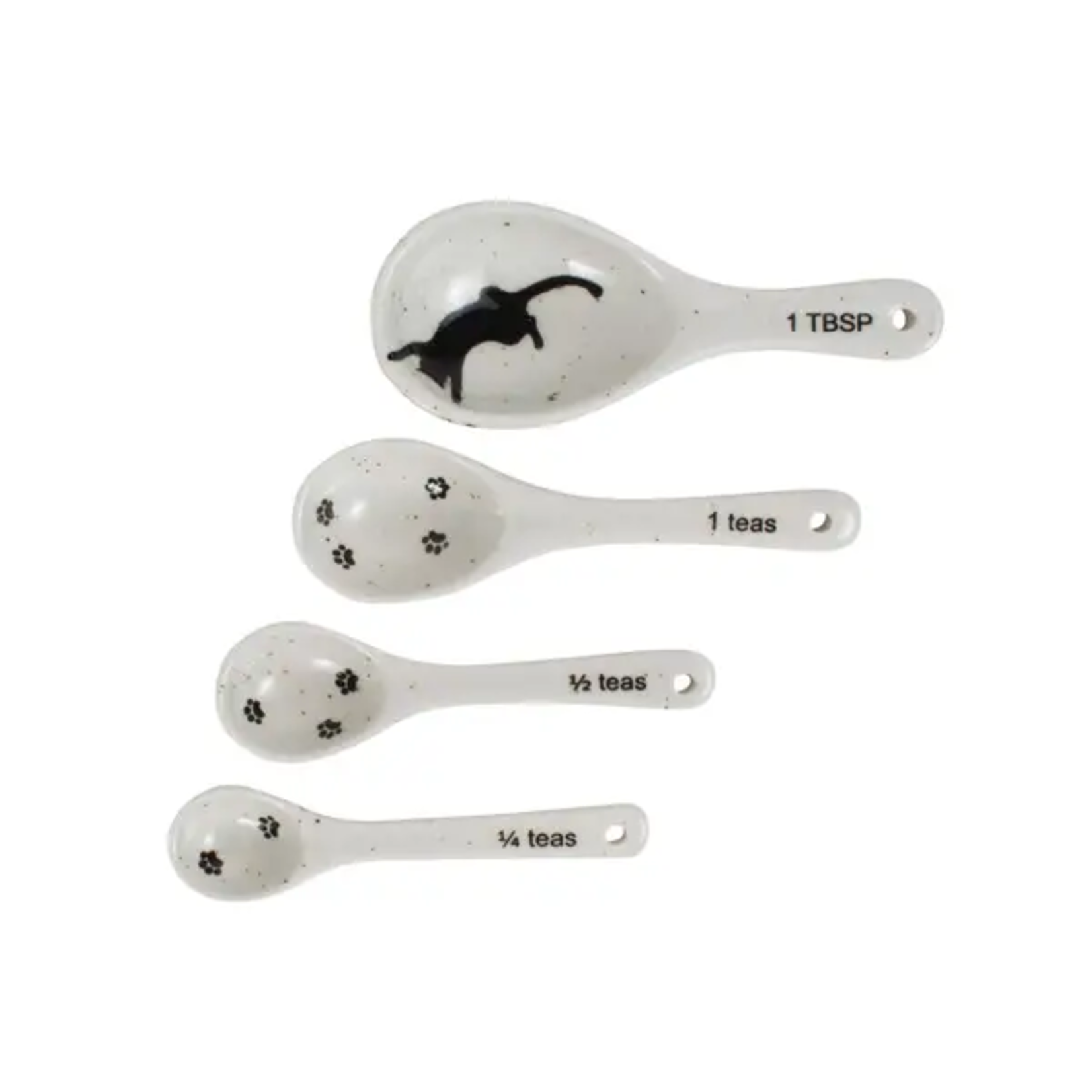 Ten Thousand Villages Kitty Prints Ceramic Measuring Spoon Set