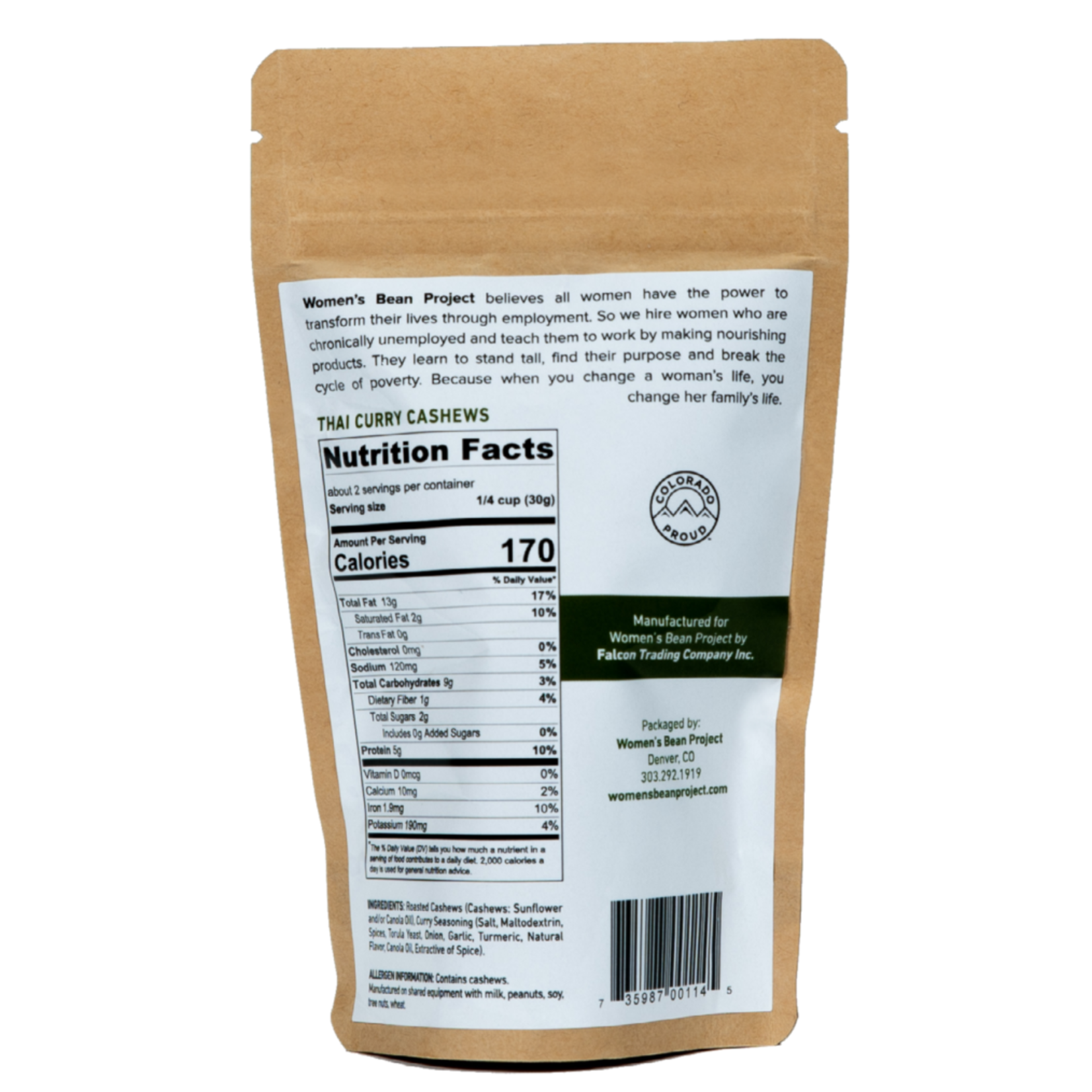 Women's Bean Project Thai Curry Cashews 6oz