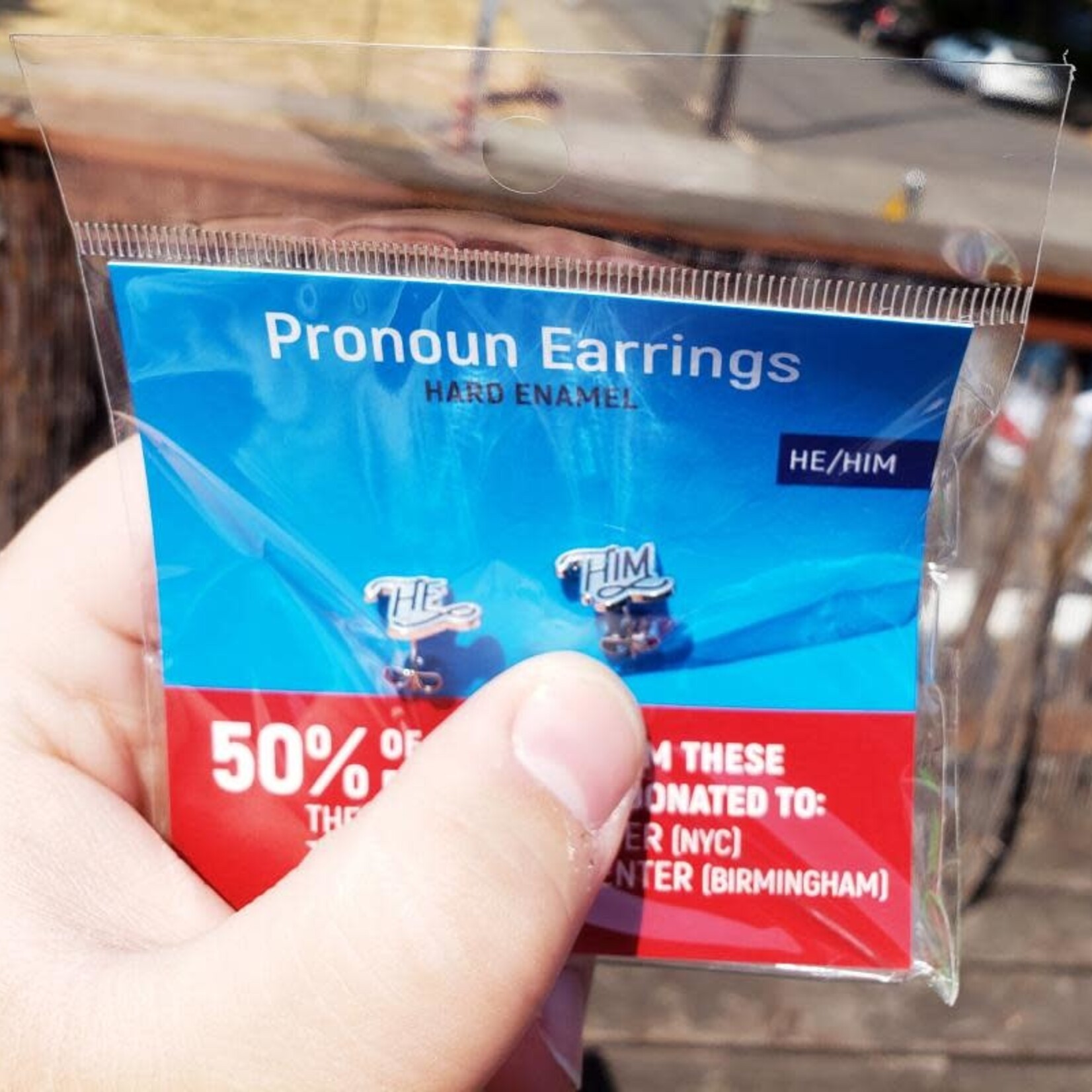 Microcosm He/Him Pronoun Hard Enamel Earrings