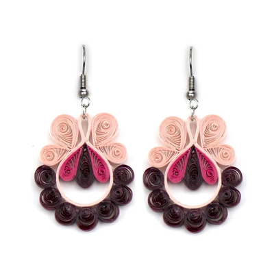 Quilling Card Rose Bumble Swirl Quilled Earrings
