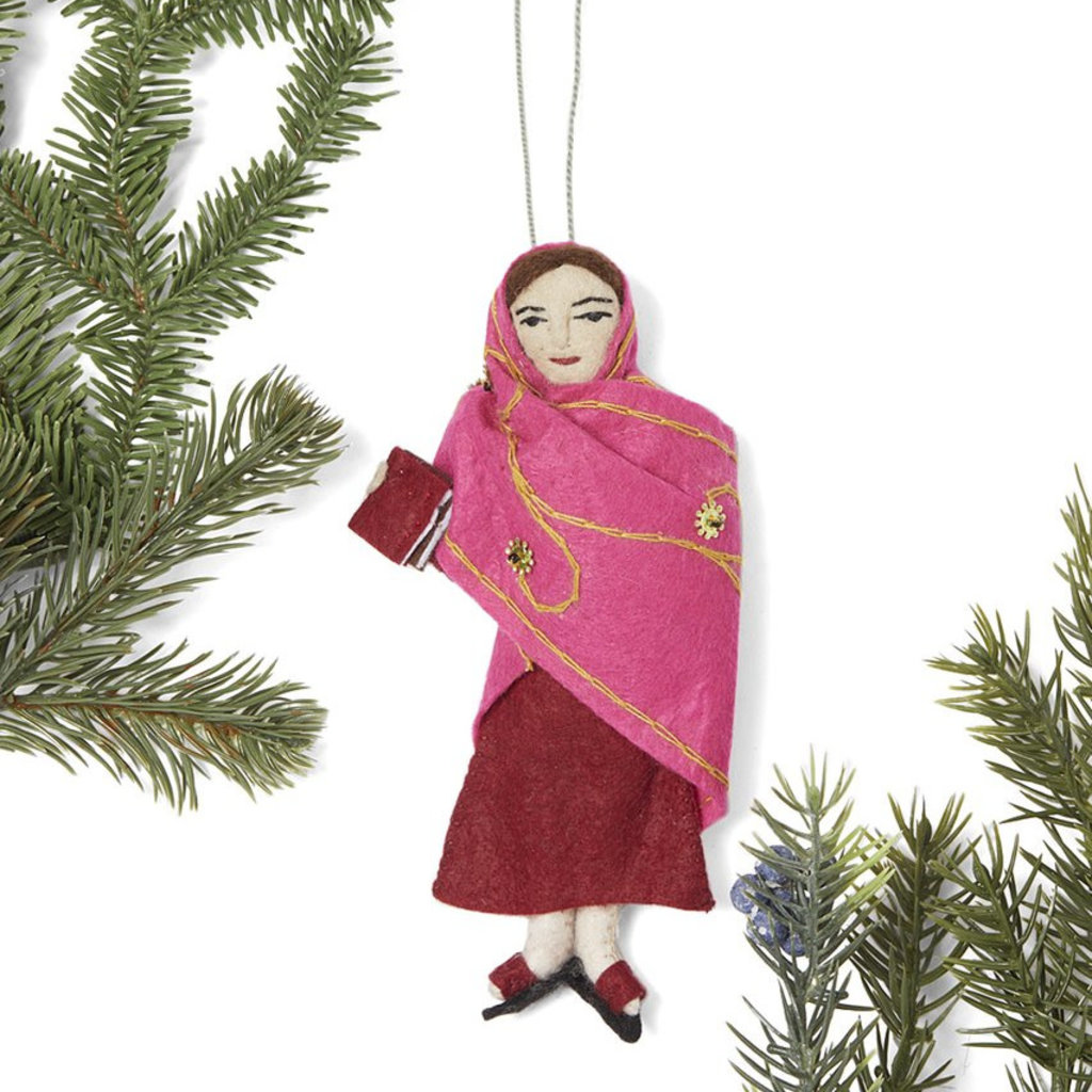 Silk Road Bazaar Malala Yousafzai Felt Ornament