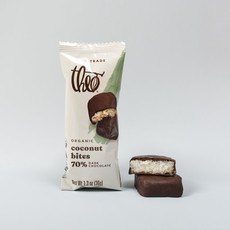 Theo Chocolate Coconut Bites: 70% Dark Chocolate