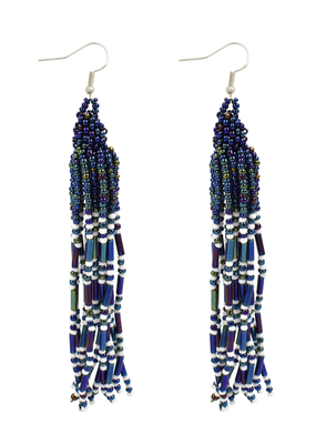 Unique Batik Jellico Earrings: Blue