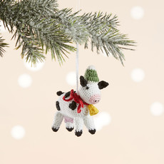 Serrv Barnyard Cow Knit Ornament
