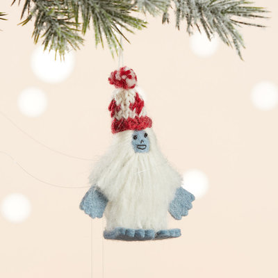 Serrv Abominable Snowperson Felt Wool Ornament
