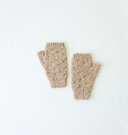 Andes Gifts Pacha Alpaca & Cotton Wrist Warmers: Almond
