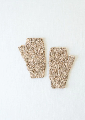 Andes Gifts Pacha Alpaca & Cotton Wrist Warmers: Almond