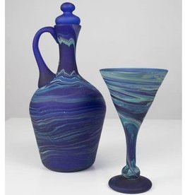 Ten Thousand Villages Phoenician Blue Cocktail Goblet