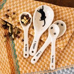 Ten Thousand Villages Kitty Prints Ceramic Measuring Spoon Set