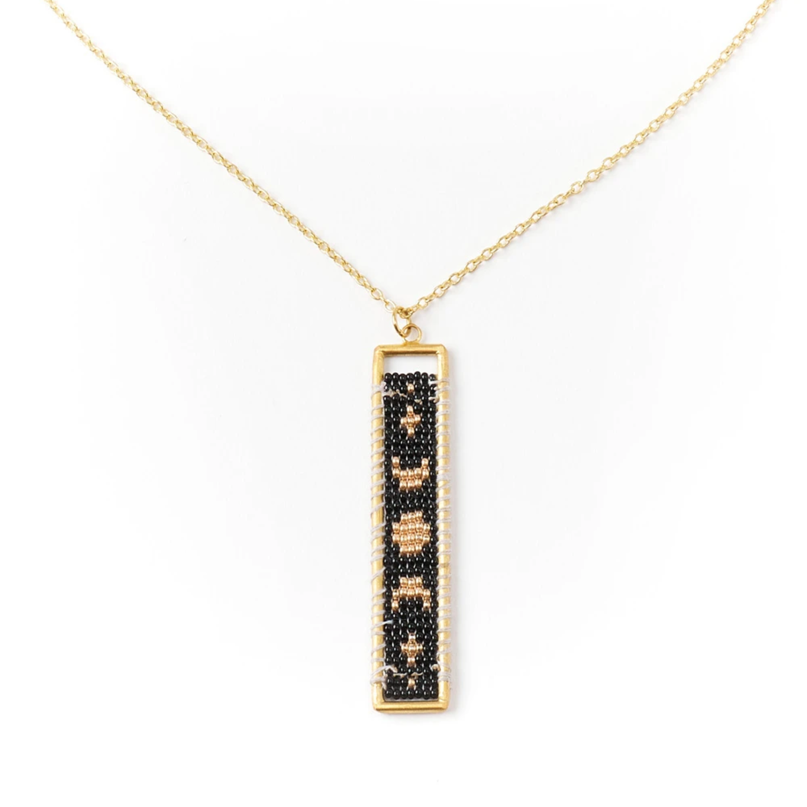 Matr Boomie Adiya Lunar Dark Woven Bead Necklace