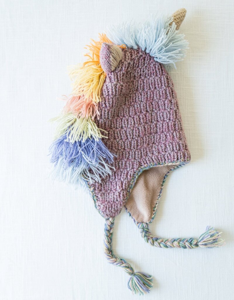Andes Gifts Adult Animal Hat: Pastel Unicorn