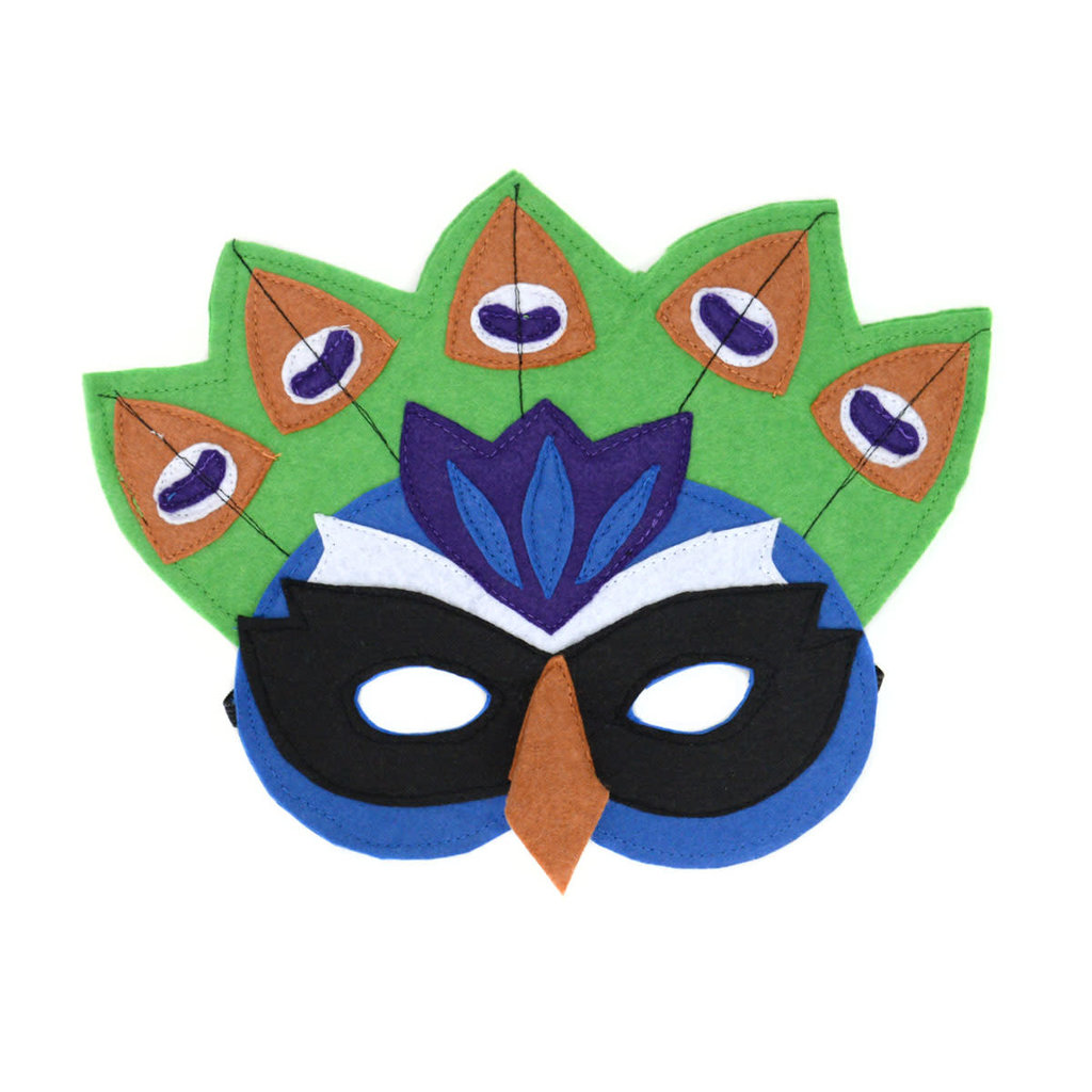 Minga Imports Felt Play Mask Peacock
