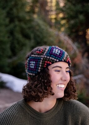 Andes Gifts Diamond Knit Ear Warmer: Ash