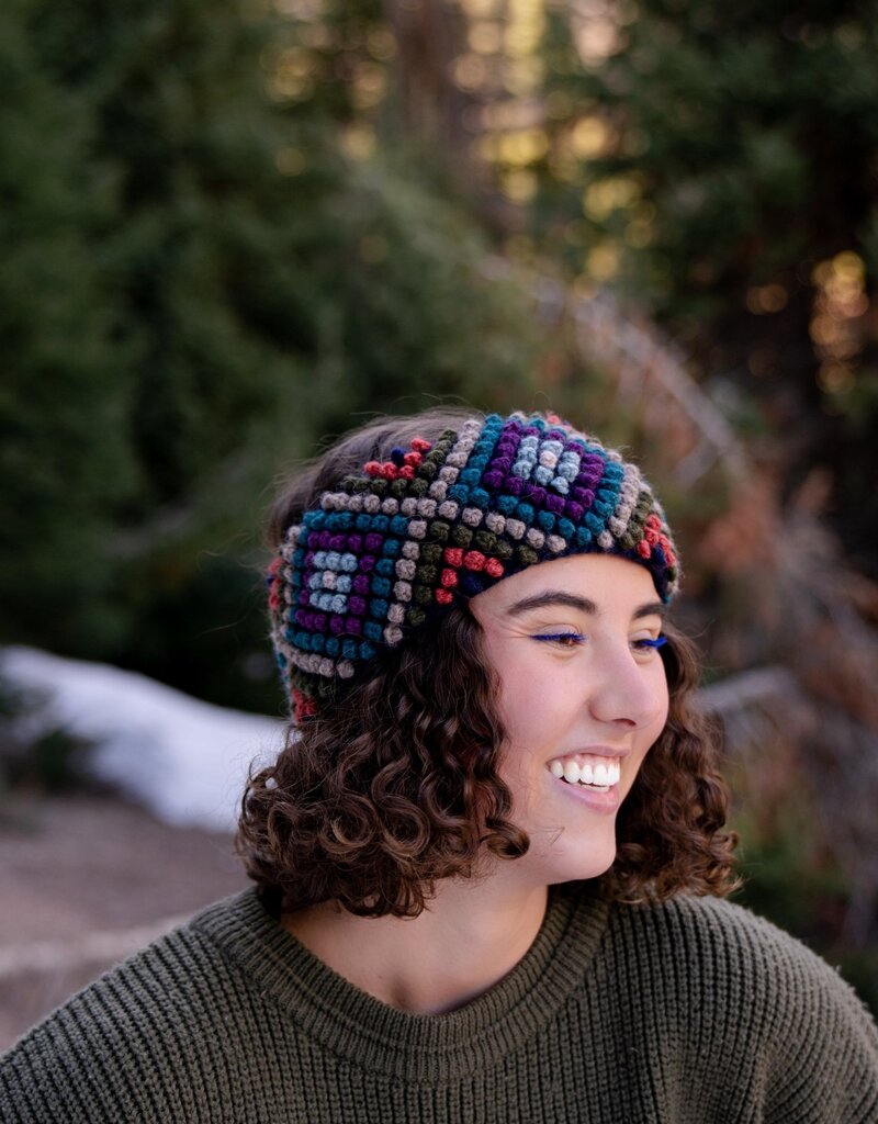 Andes Gifts Diamond Knit Ear Warmer: Ash