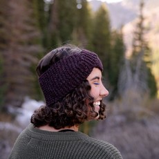 Andes Gifts Cusco Blended Ear Warmer: Plum