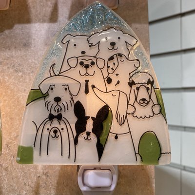 PamPeana Pack of Dogs Fused Glass Night Light