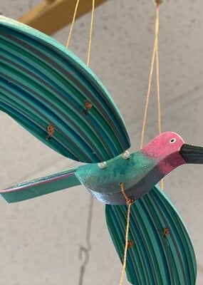 Tulia's Artisan Gallery Flying Mobile: Pink Anna's Hummingbird