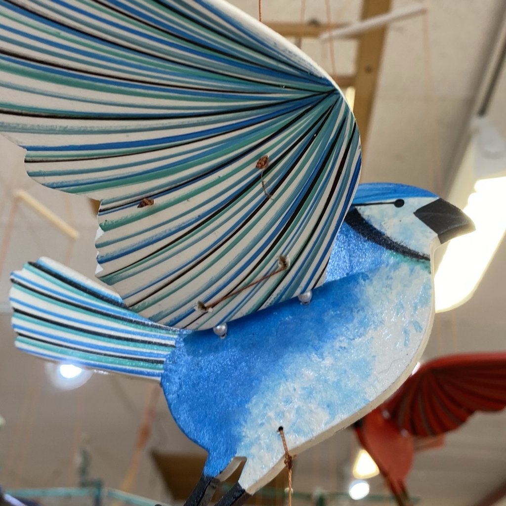 Tulia's Artisan Gallery Flying Mobile: Blue Jay