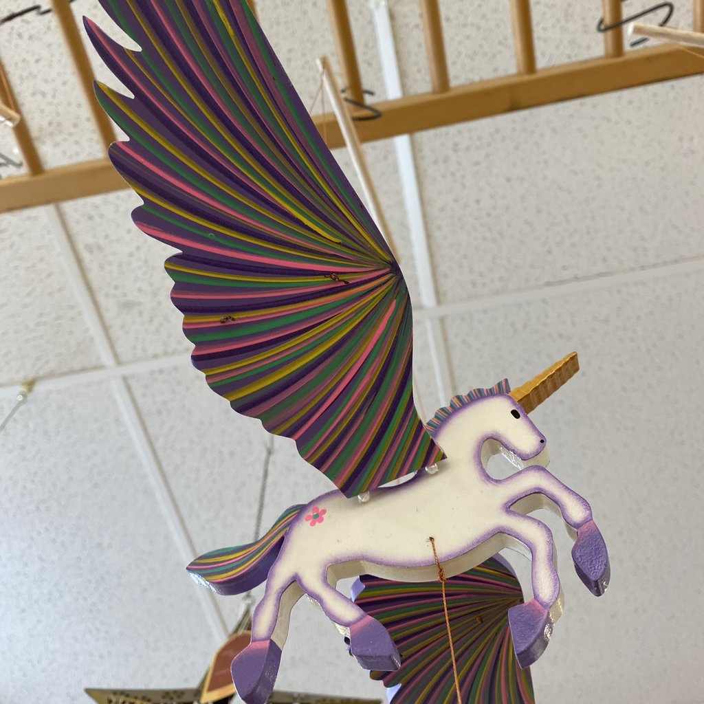 Tulia's Artisan Gallery Flying Mobile: Purple Unicorn