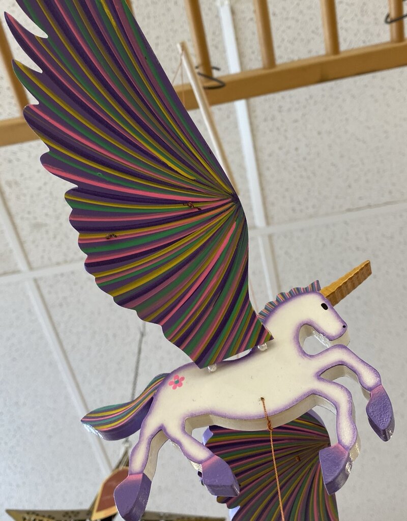 Tulia's Artisan Gallery Flying Mobile: Purple Unicorn