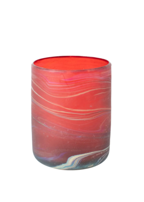 Ten Thousand Villages Fiery Sands Phoenician Glass Candleholder/Tumbler