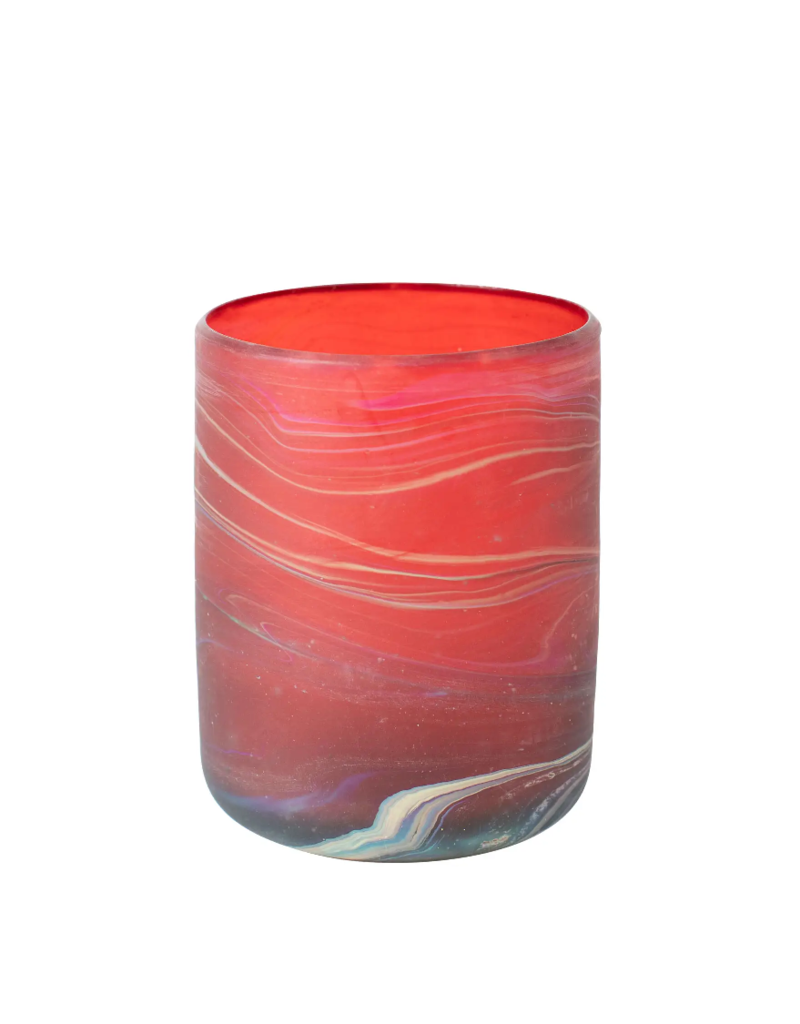 Ten Thousand Villages Fiery Sands Phoenician Glass Candleholder/Tumbler