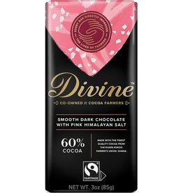 Divine Chocolate Dark Chocolate with Pink Himalayan Salt Large Bar 3oz