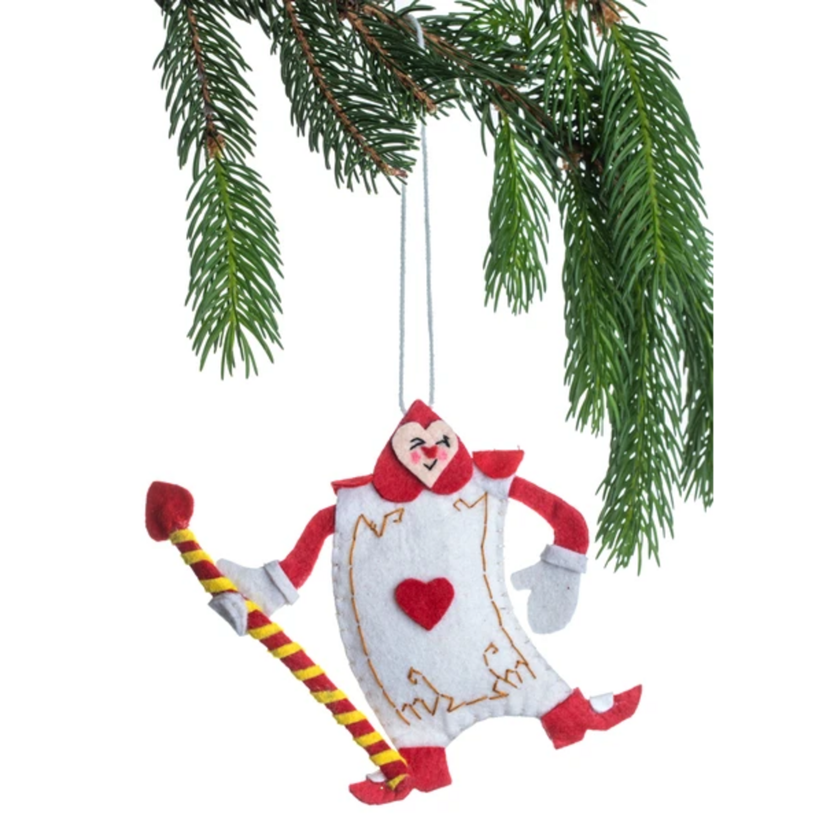 Silk Road Bazaar Card of Hearts Felt Ornament