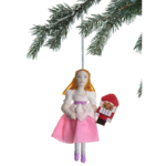 Silk Road Bazaar Clara & Nutcracker Felt Ornament