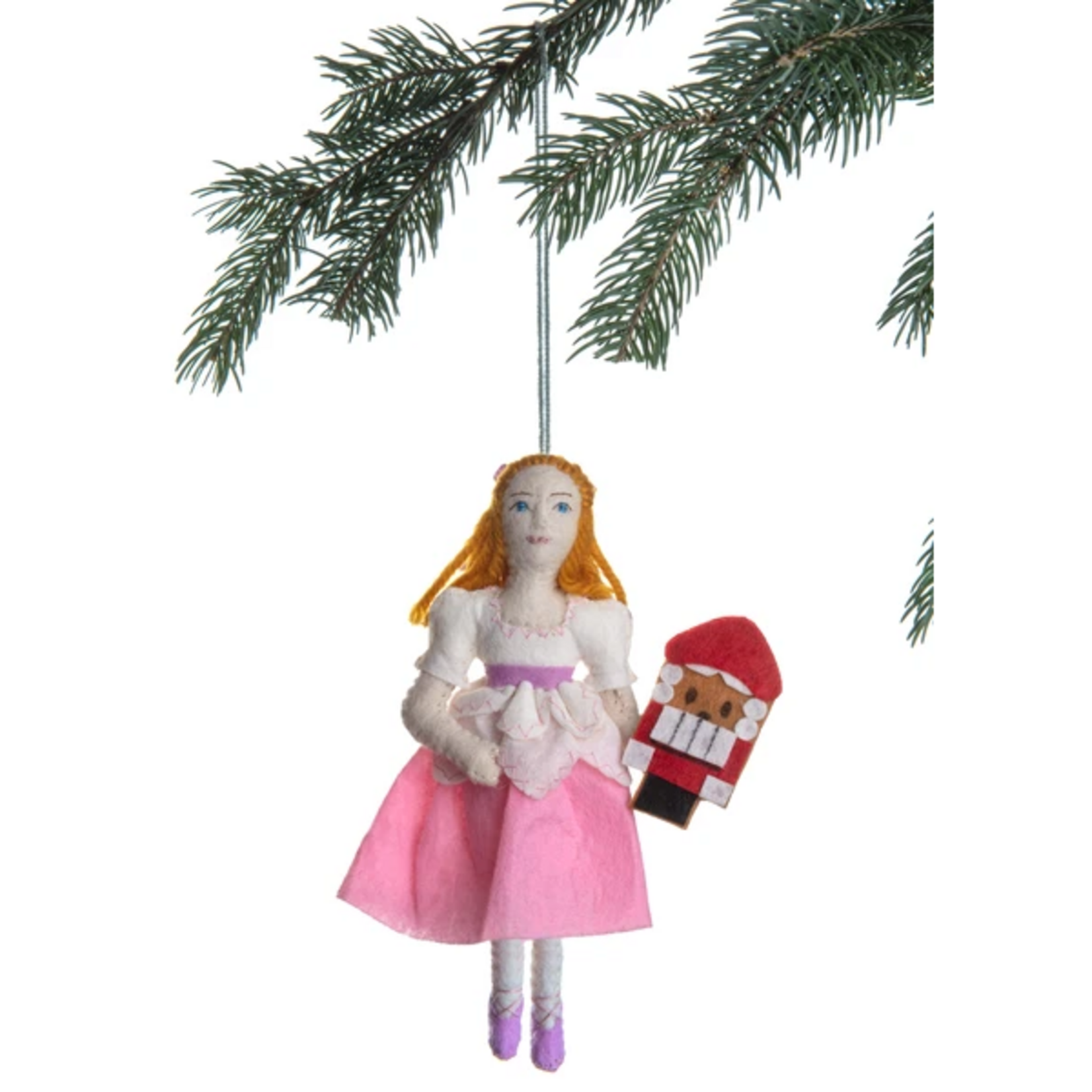 Silk Road Bazaar Clara & Nutcracker Felt Ornament