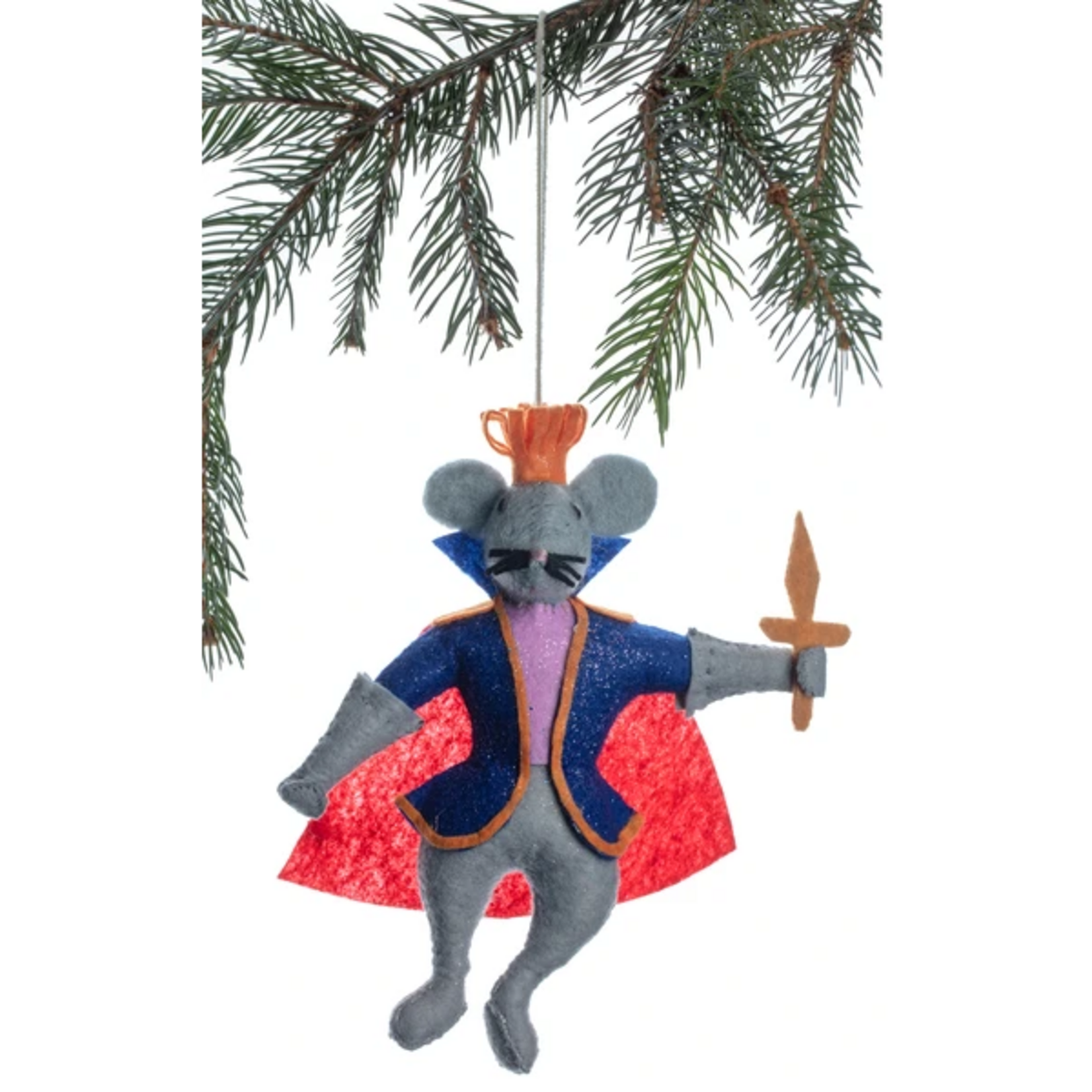 Silk Road Bazaar Mouse King Felt Ornament