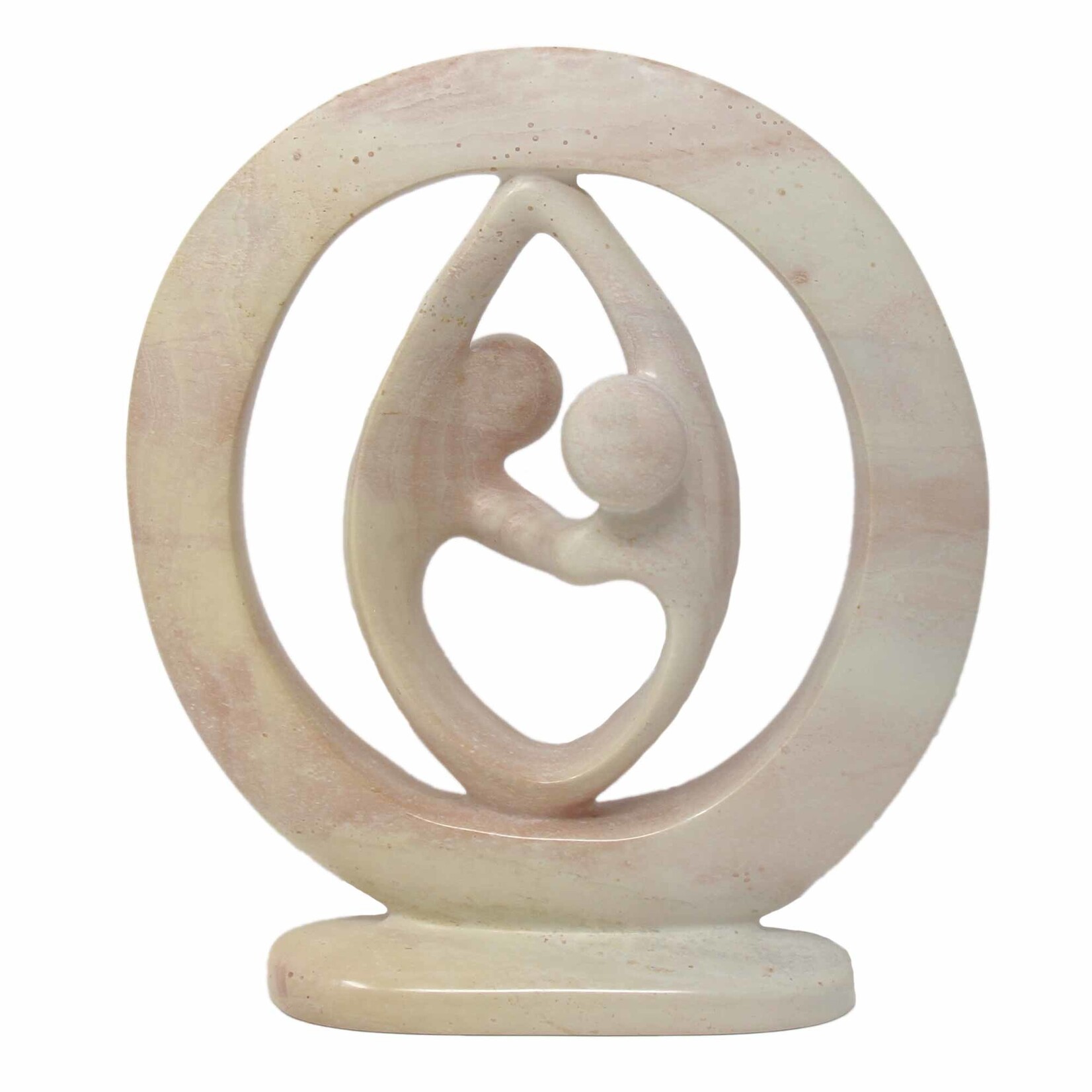 Global Crafts Lover's Embrace Soapstone Sculpture  8in- Natural