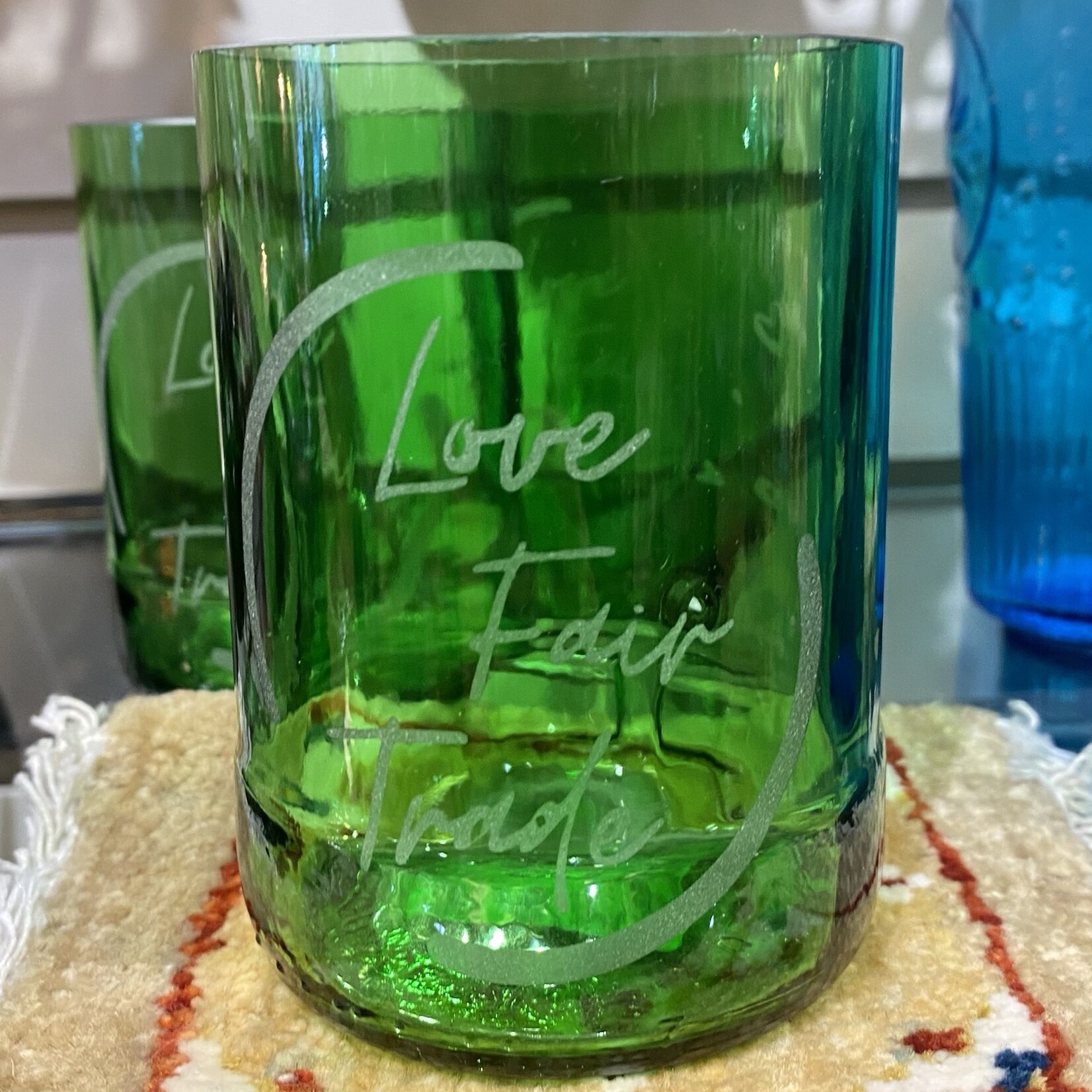 Creation Hive Love Fair Trade Logo Glass