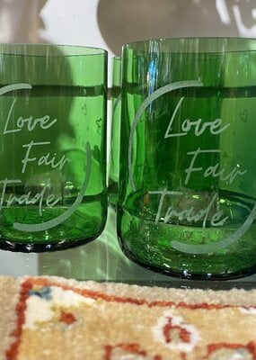 Creation Hive Love Fair Trade Logo Glass